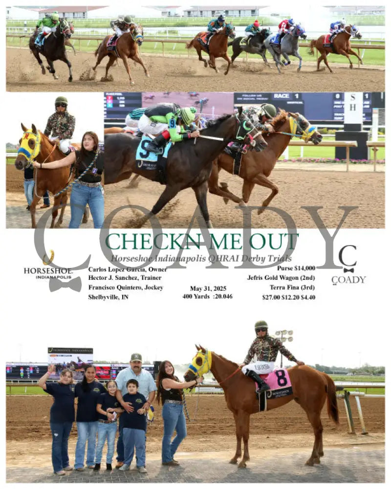 CHECKN ME OUT - Horseshoe Indianapolis QHRAI Derby Trials - 05-31-25 - R01 - IND Indiana Grand