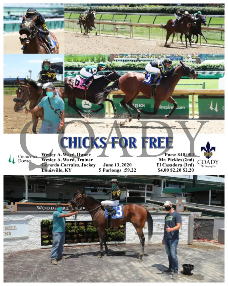 Chicks For Free - 06-13-20 R01 Cd Churchill Downs