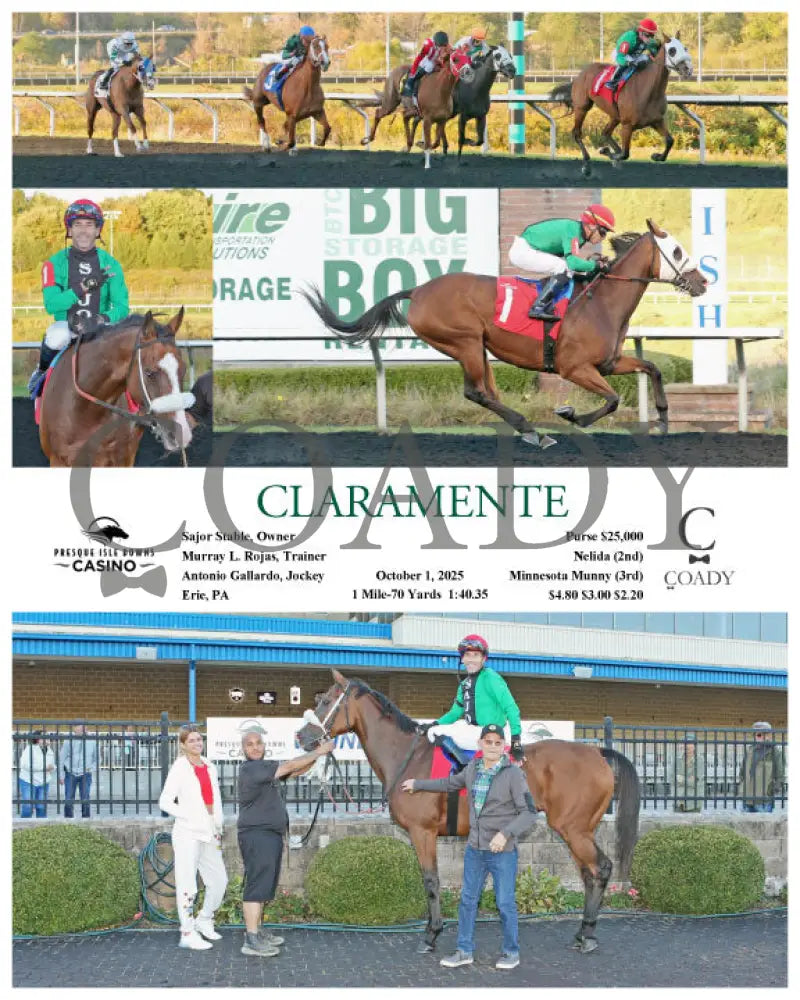 CLARAMENTE - 10-01-25 - R07 - PID Presque Isle Downs