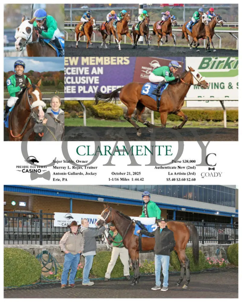 CLARAMENTE - 10-21-25 - R07 - PID Presque Isle Downs