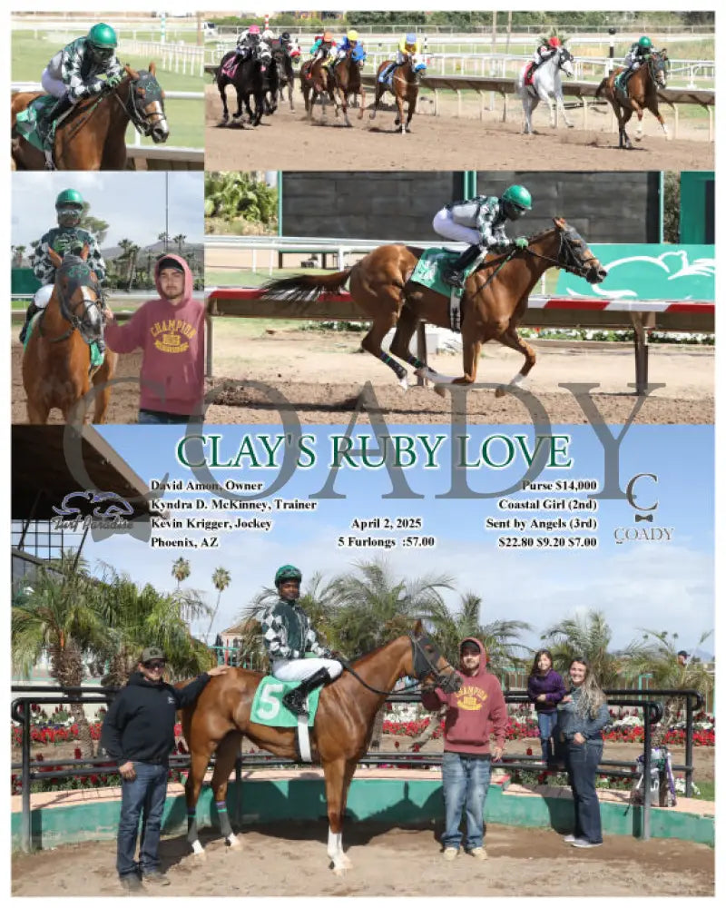 CLAY’S RUBY LOVE - 04-02-25 - R05 - TUP Turf Paradise