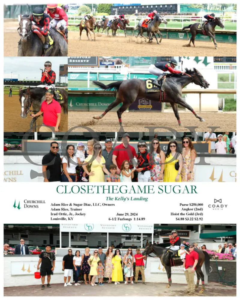 Closethegame Sugar - The Kelly’s Landing 06-29-24 R10 Cd Churchill Downs