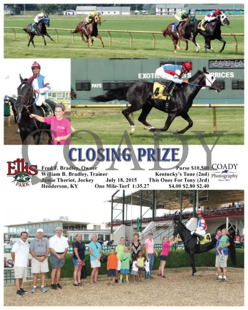 Closing Prize - 071815 Race 09 Elp Ellis Park