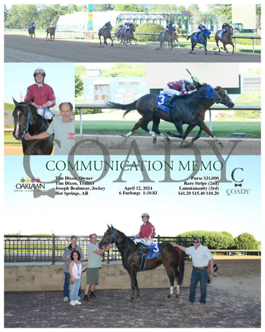Communication Memo - 041224 Race 10 Op Oaklawn Park