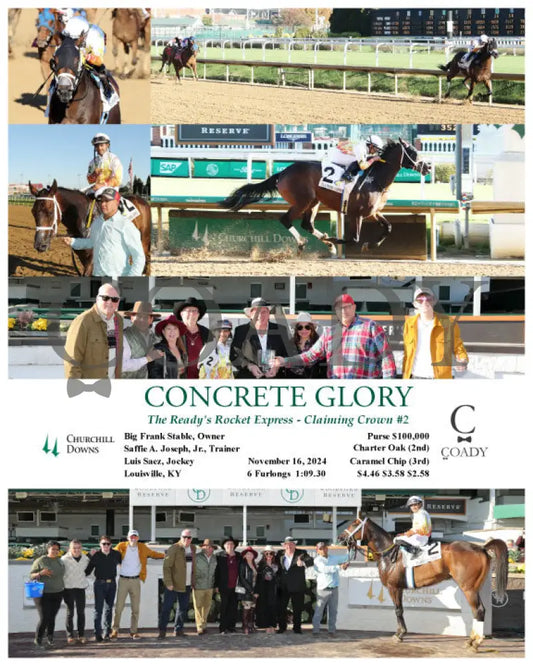 Concrete Glory - The Ready’s Rocket Express Claiming Crown #2 11-16-24 R06 Cd Churchill Downs