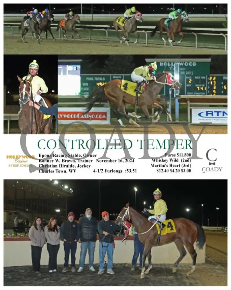 Controlled Temper - 11-16-24 R02 Ct Hollywood Casino At Charles Town Races