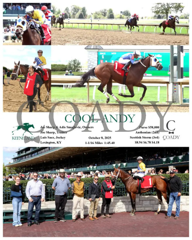 COOL ANDY - 100825 - Race 01 - KEE Keeneland