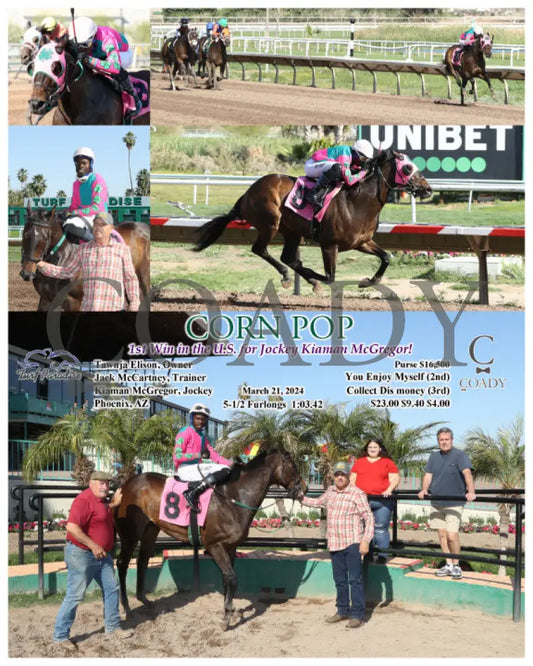 Corn Pop - 1St Win In The U.s. For Jockey Kiaman Mcgregor! 03 - 21 - 24 R06 Tup Turf Paradise