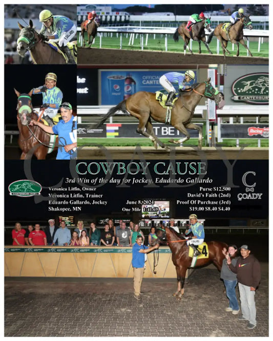 Cowboy Cause - 3Rd Win Of The Day For Jockey Edudardo Gallardo 06-08-24 R08 Cbycowboy Cby