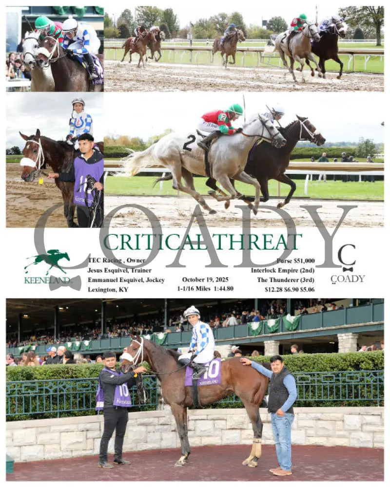 CRITICAL THREAT - 101925 - Race 01 - KEE Keeneland