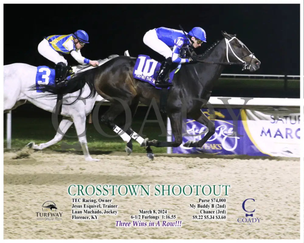 Crosstown Shootout - Three Wins In A Row!!! 03 - 08 - 24 R08 Tp Action Turfway Park