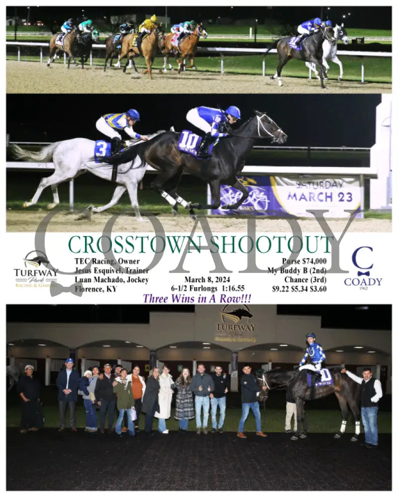 Crosstown Shootout - Three Wins In A Row!!! 03 - 08 - 24 R08 Tp Turfway Park