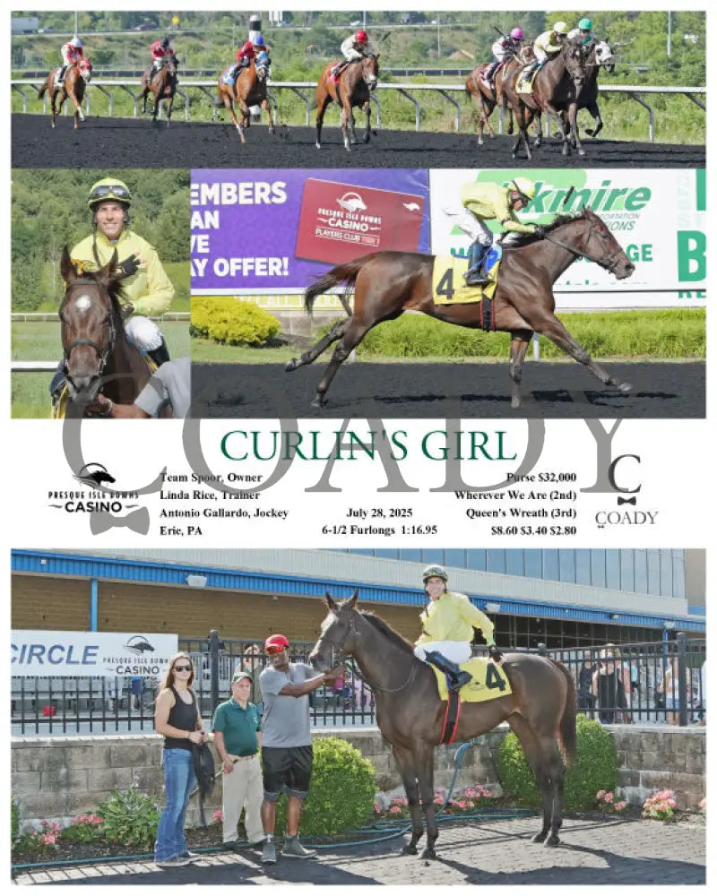 CURLIN’S GIRL - 07-28-25 - R04 - PID Presque Isle Downs