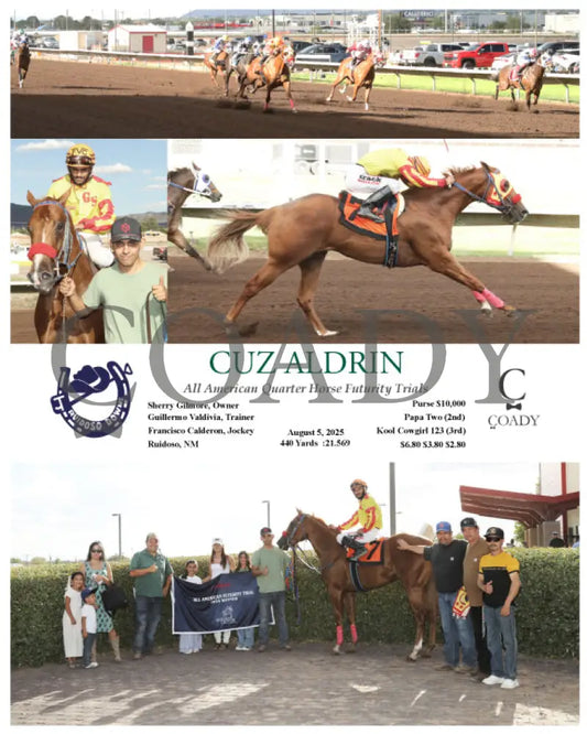 CUZ ALDRIN - 080525 - Race 16 - RUI All American Quarter Horse Futurity Trials Sherry Gilmore Owner Guillermo Valdivia