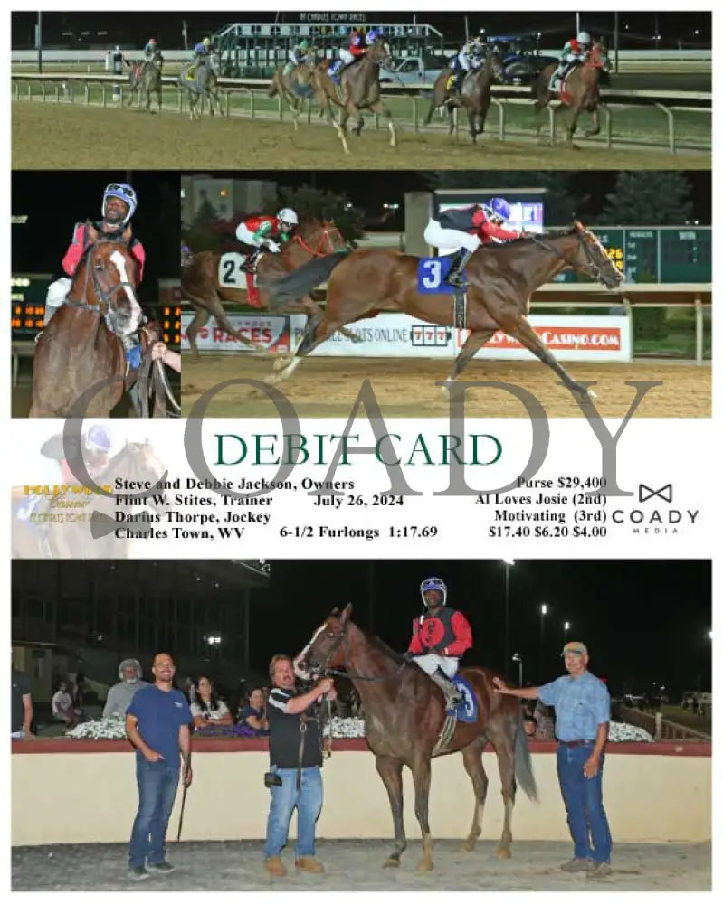Debit Card - 07-26-24 R07 Ct Hollywood Casino At Charles Town Races