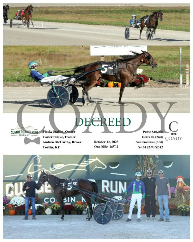 DECREED - 101225 - Race 12 - CMR Presque Isle Downs