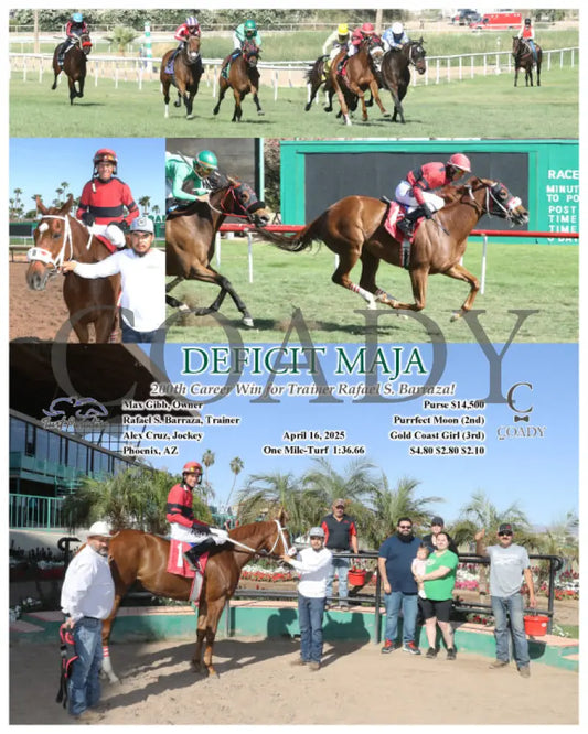 DEFICIT MAJA - 200th Career Win for Trainer Rafael S. Barraza! - 04-16-25 - R07 - TUP Turf Paradise