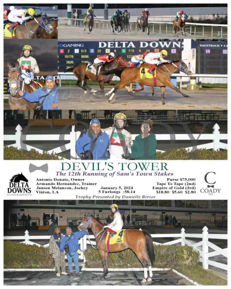 Devil’s Tower - The 12Th Running Of Sam’s Town Stakes 01-05-24 R02 Ded Delta Downs