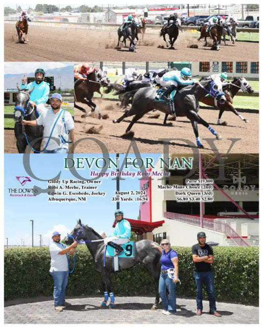 Devon For Nan - Happy Birthday Robi Meche 08-02-24 R02 Alb Downs At Albuquerque