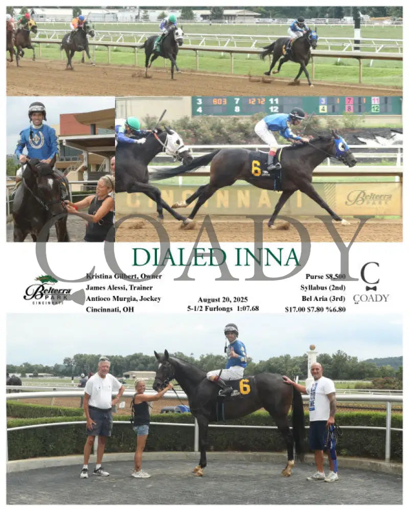 DIALED INNA 082025 Race 04 BTP Presque Isle Downs