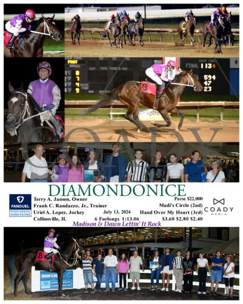 Diamondonice - 07-13-24 R05 Fan Fanduel Sportsbook Horse Racing