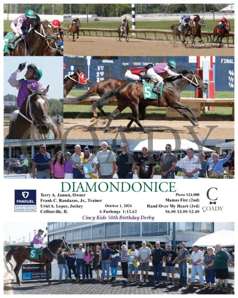 Diamondonice - 10-01-24 R02 Fan Fanduel Sportsbook Horse Racing