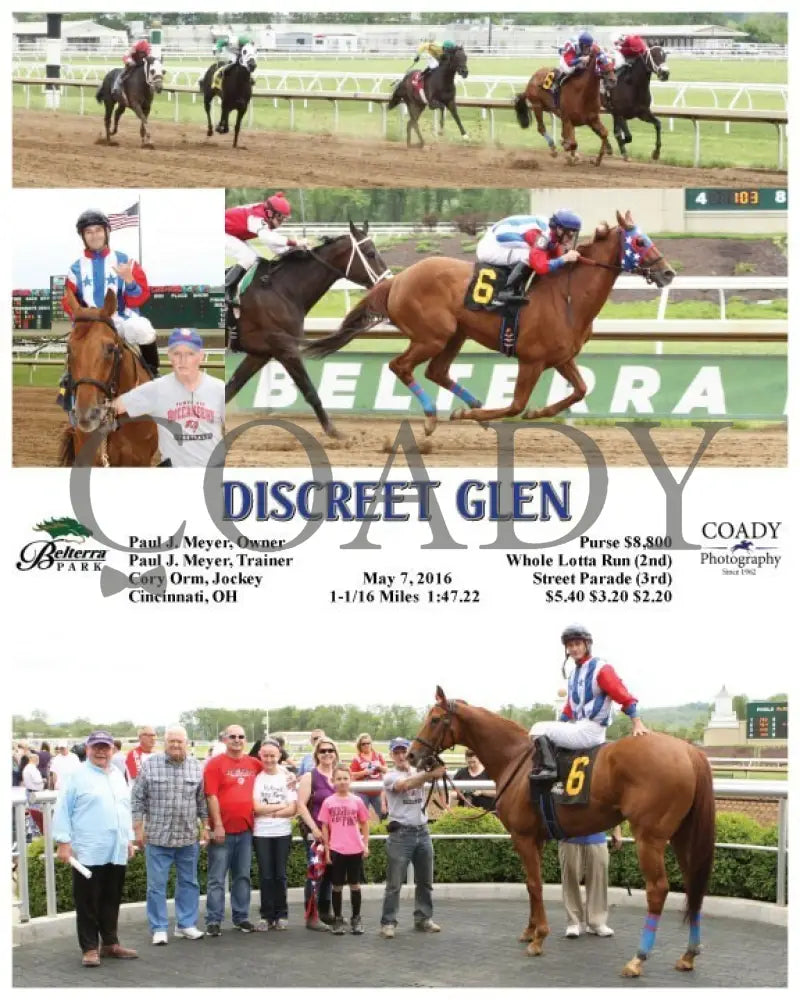 Discreet Glen - 050716 Race 01 Btp Belterra Park