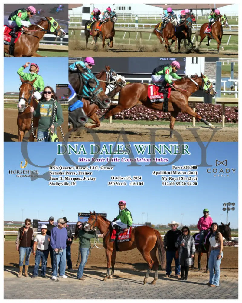 Dna Dales Winner - Miss Roxie Little Consolation Stakes 10-26-24 R08 Ind Indiana Grand