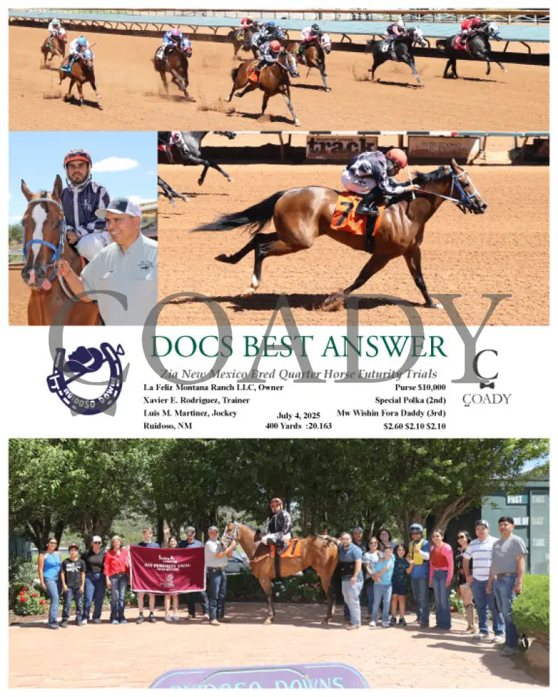 DOCS BEST ANSWER - Zia New Mexico Bred Quarter Horse Futurity Trials - 07-04-25 - R06 - RUI Ruidoso Downs