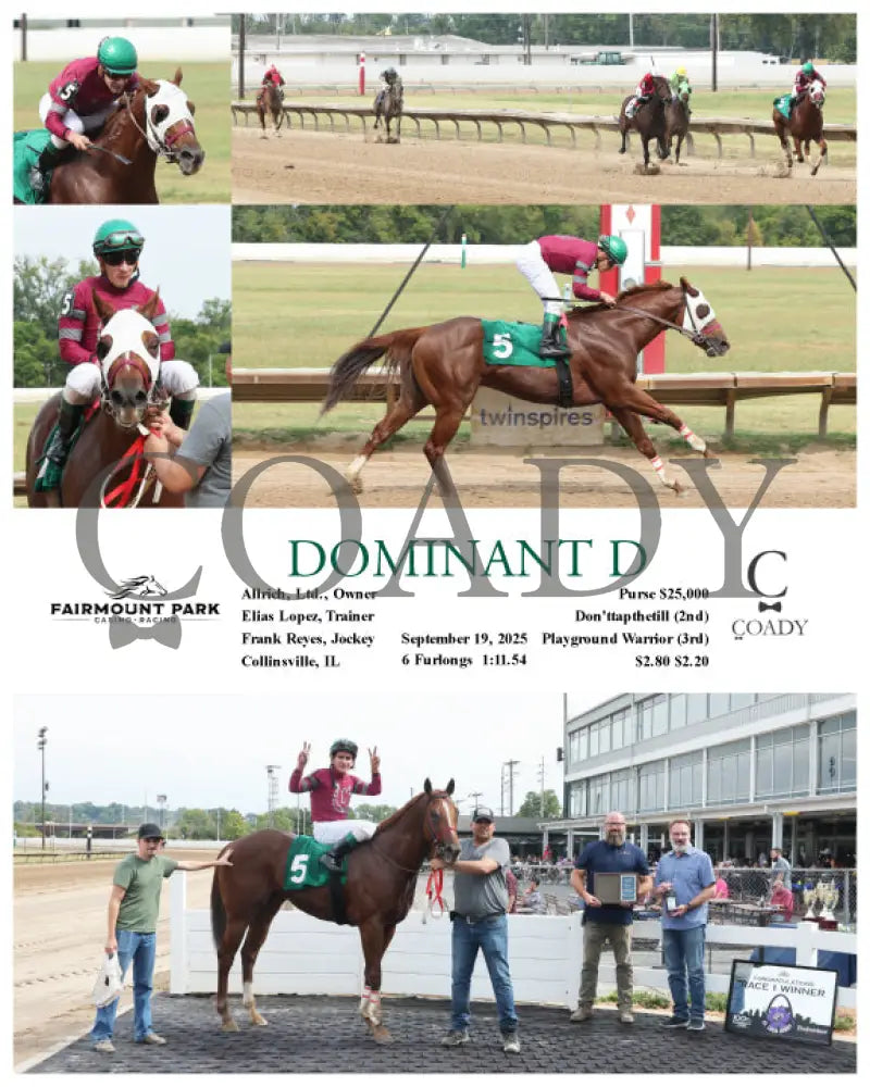 DOMINANT D - 09-19-25 - R01 - FP Fanduel Sportsbook Horse Racing