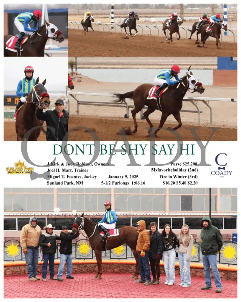 Dont Be Shy Say Hi - 1/9/2025 01-09-25 R01 Sun Turfway Park