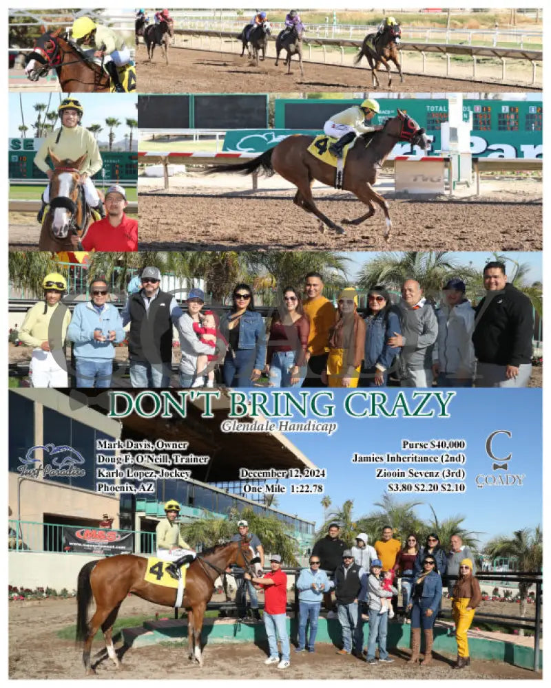 Don’t Bring Crazy - Glendale Handicap 12-12-24 R04 Tup Turf Paradise