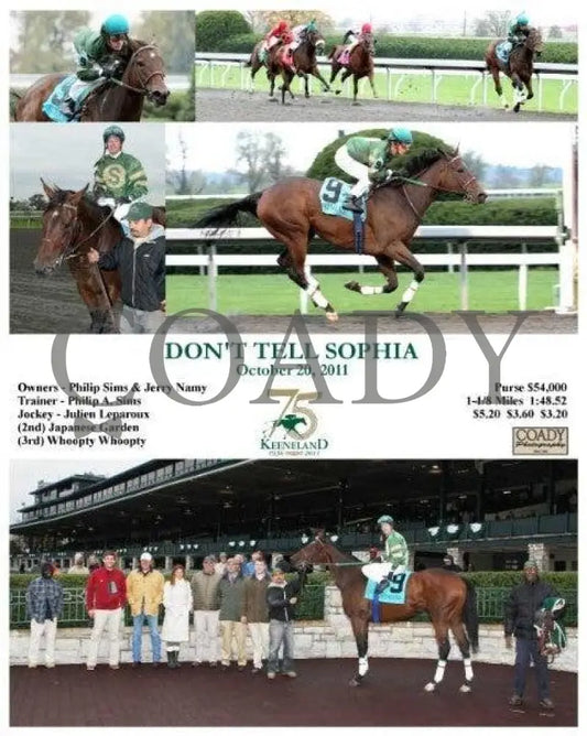 Don’t Tell Sophia - 102011 Keeneland