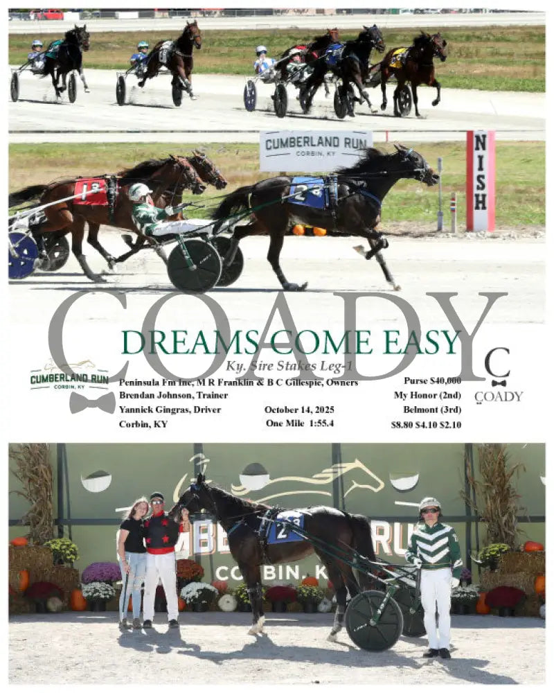 DREAMS COME EASY - 101425 - Race 03 - CMR Presque Isle Downs