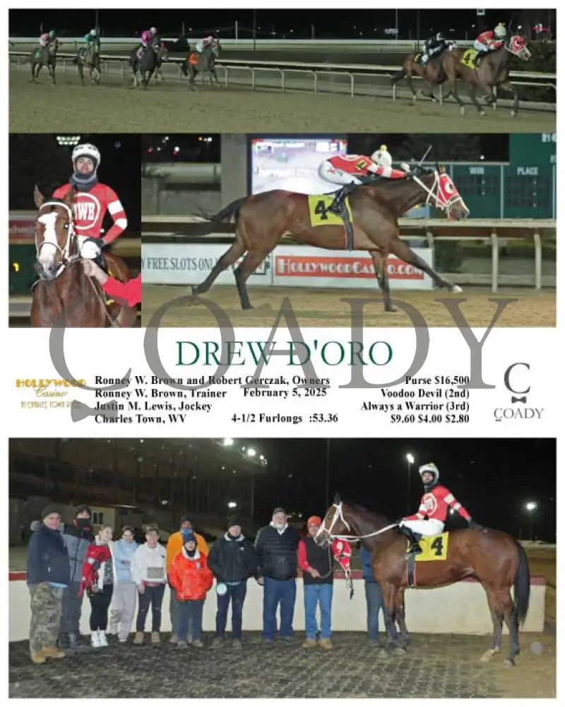 Drew D’oro - 02-05-25 R04 Ct Hollywood Casino At Charles Town Races