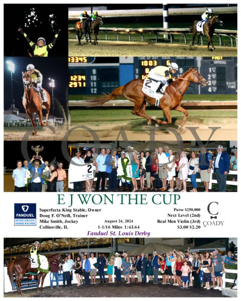 E J Won The Cup - Fanduel St. Louis Derby 08-24-24 R06 Fan Sportsbook Horse Racing