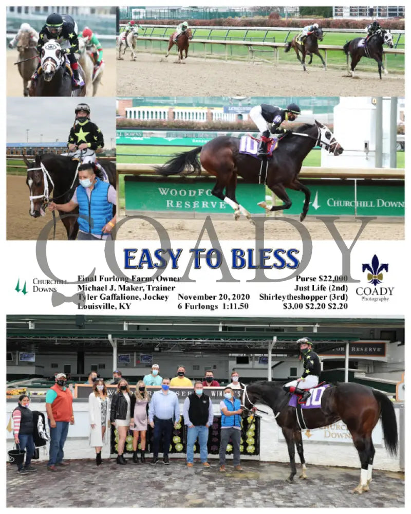 Easy To Bless - 11-20-20 R05 Cd Churchill Downs