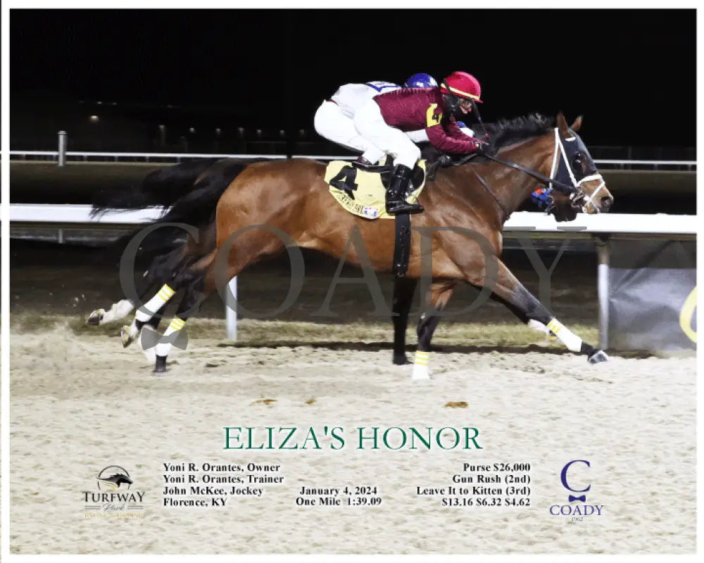 Eliza’s Honor - 01-04-24 R04 Tp Action Turfway Park