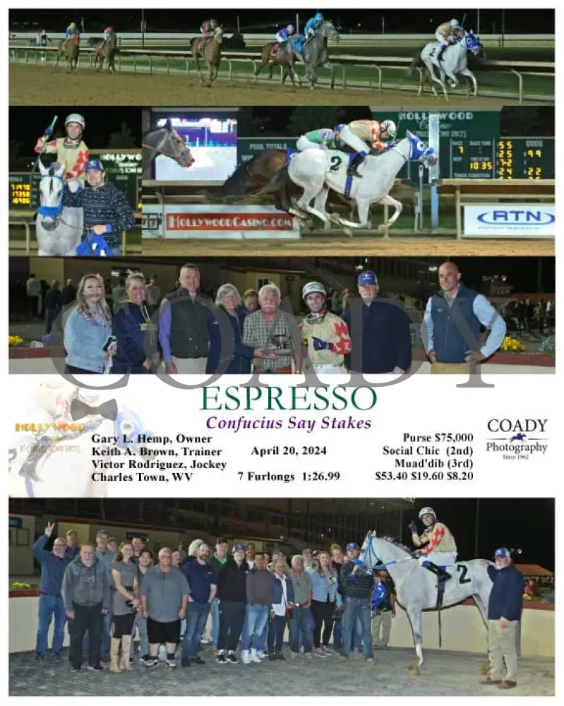 Espresso - Confucius Say Stakes 04-20-24 R07 Ct Hollywood Casino At Charles Town Races