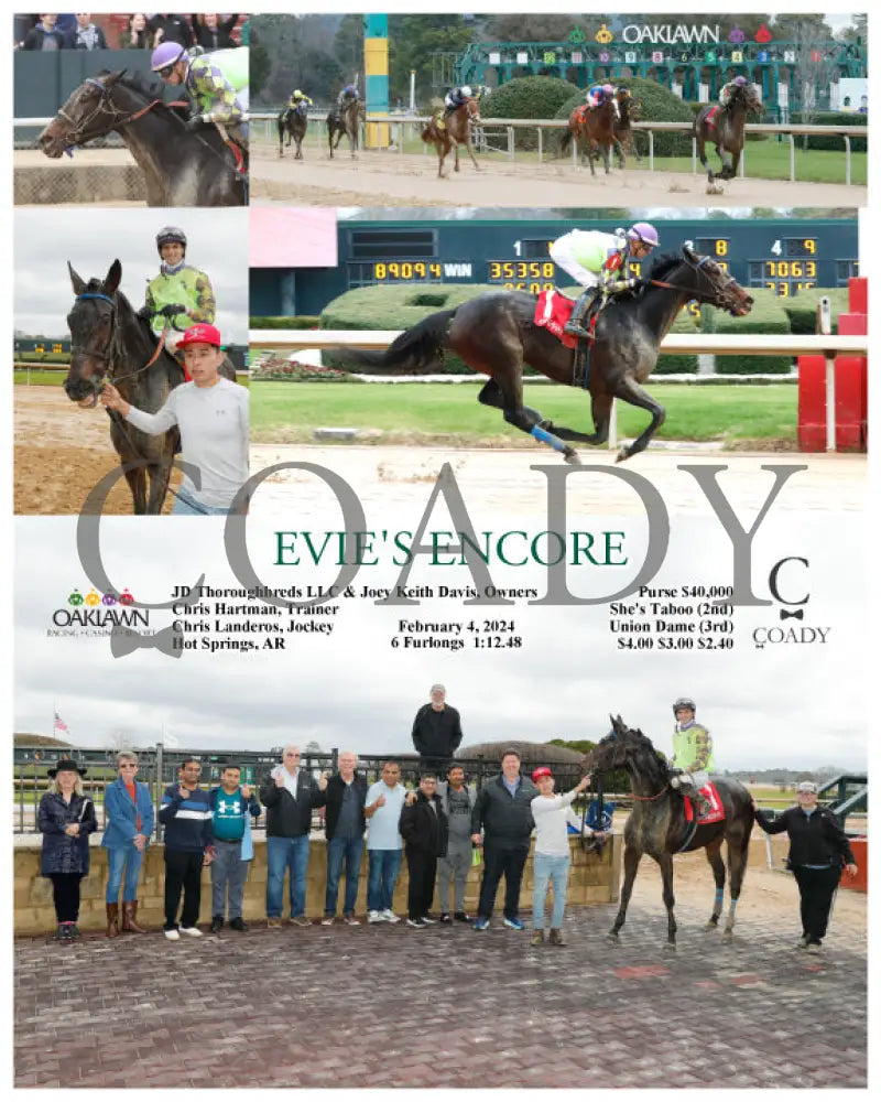 Evie’s Encore - 02-04-24 R01 Op Oaklawn Park