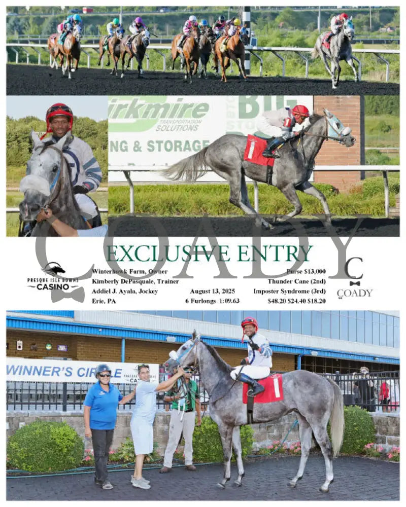 EXCLUSIVE ENTRY - 08-13-25 - R08 - PID Presque Isle Downs