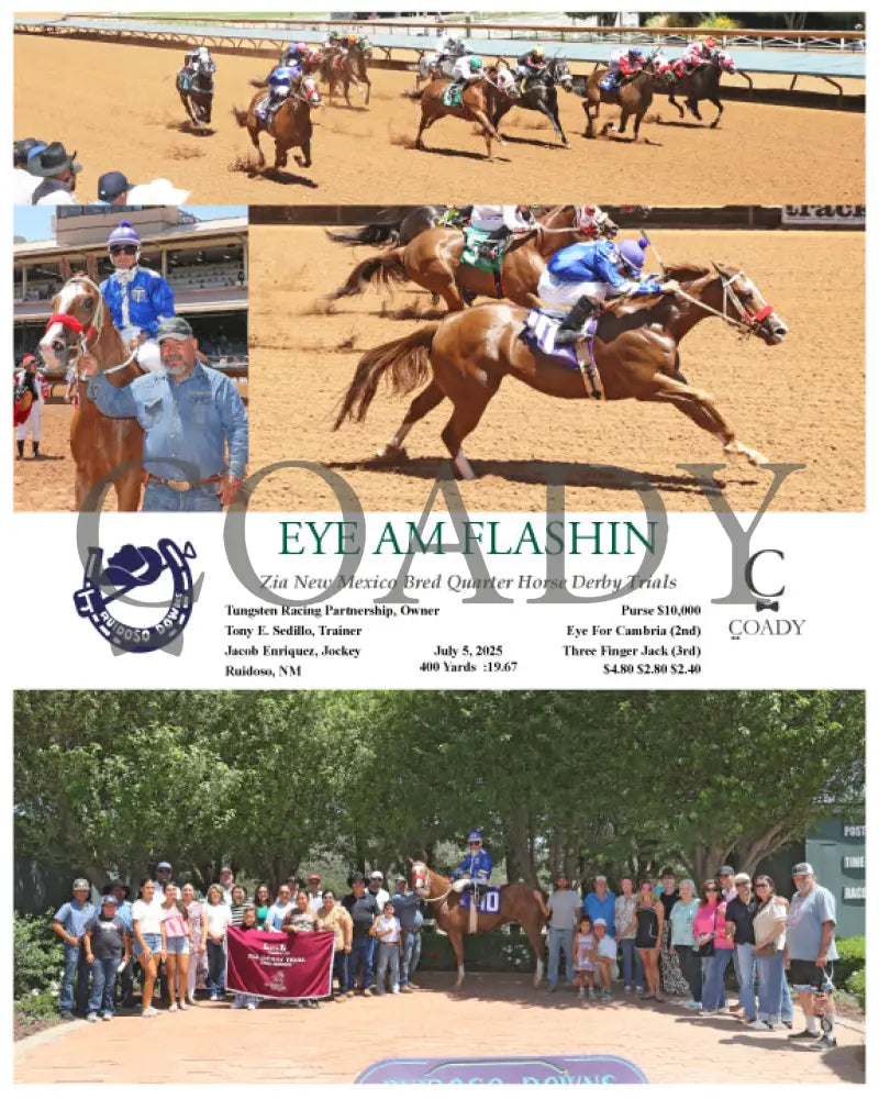 EYE AM FLASHIN - Zia New Mexico Bred Quarter Horse Derby Trials - 07-05-25 - R04 - RUI Ruidoso Downs
