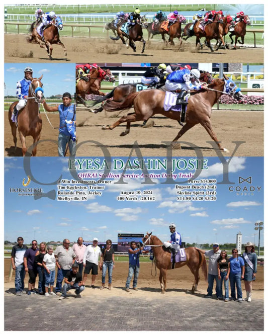 Eyesa Dashin Josie - Qhrai Stallion Service Auction Derby Trials 08-10-24 R10 Ind Indiana Grand