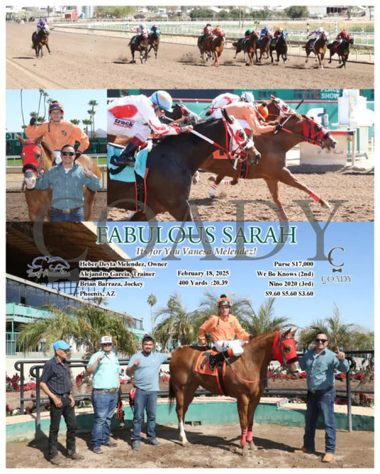 FABULOUS SARAH - Its for You Vanesa Melendez! - 02-18-25 - R02 - TUP Turf Paradise