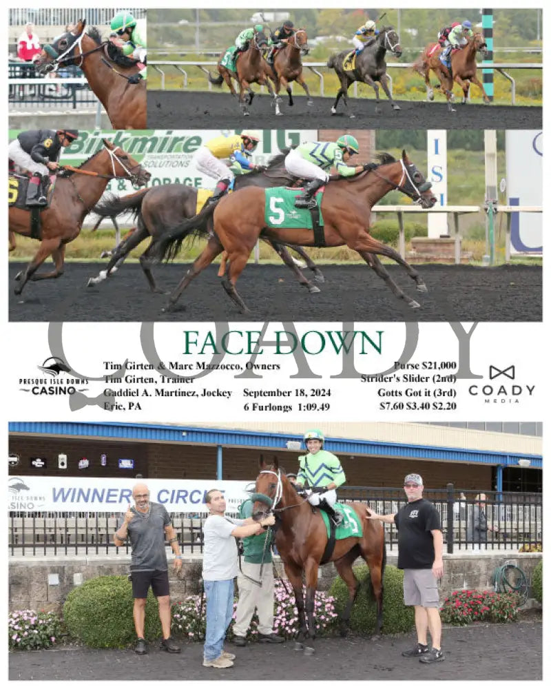 Face Down - 09-18-24 R06 Pid Presque Isle Downs