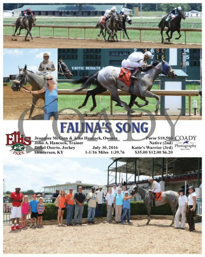 Falina’s Song - 073016 Race 01 Elp Ellis Park