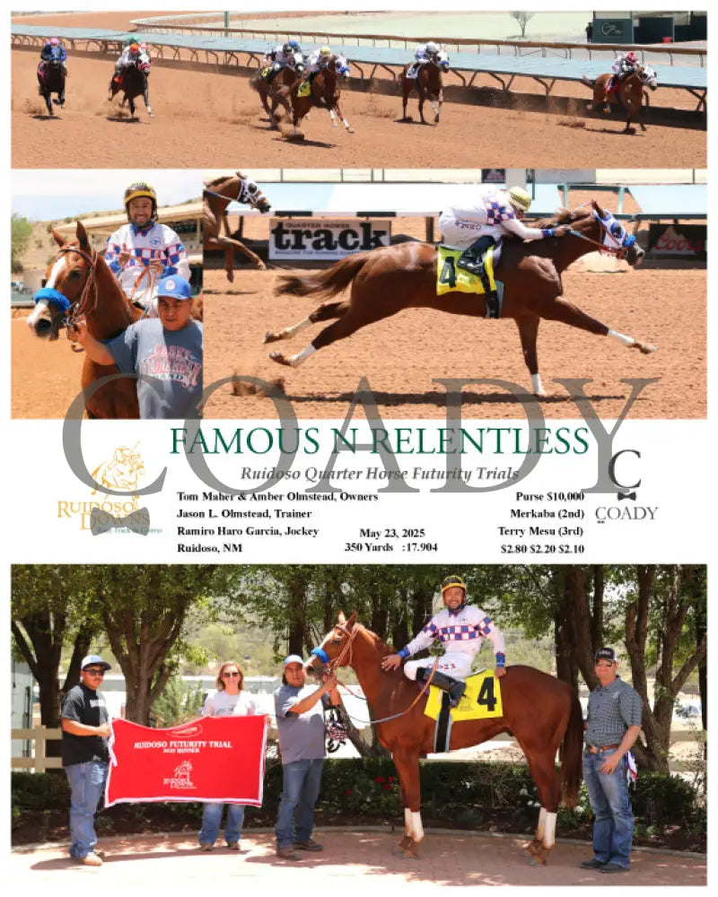 FAMOUS N RELENTLESS - Ruidoso Quarter Horse Futurity Trials - 05-23-25 - R03 - RUI Ruidoso Downs