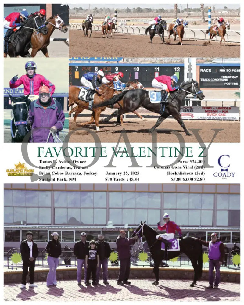 Favorite Valentine Z - 01-25-25 R01 Sun Turfway Park