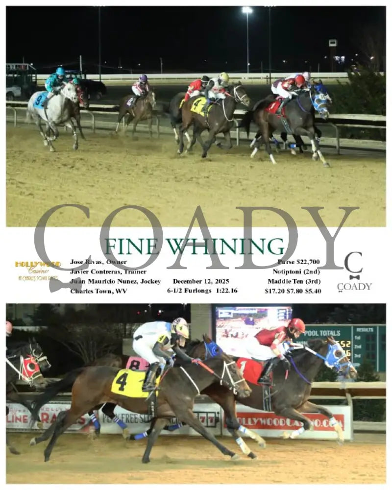 FINE WHINING - 12-12-25 - R06 - CT Hollywood Casino at Charles Town Races