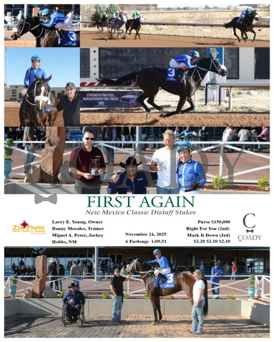 FIRST AGAIN - New Mexico Classic Distaff Stakes - 11-24-25 - R06 - ZIA - Coady Media - Kurtis Coady Photography